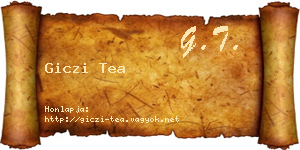 Giczi Tea névjegykártya