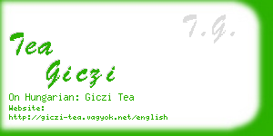 tea giczi business card
